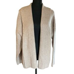 Joie Open Front Ribbed Knit Cardigan Sweater Beige Tan Medium NWT